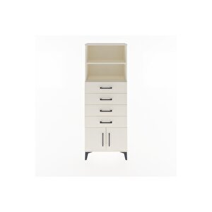 Arges Dolap 2 Raflı 4 Çekmeceli 2 Kapaklı 60x30x163 Aytaşı-aytaşı