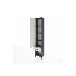 Arges Dolap 4 Raflı Tek Çekmeceli Tek Kapaklı 44x30x221 Antrasit-aytaşı