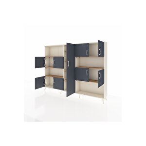 Arges Dolap 10 Raflı 9 Kapaklı 220x30x163 Aytaşı-antrasit/çam