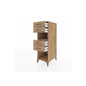 Kronos Dolap Tek Raflı 4 Çekmeceli 44x59x134 Çam-çam