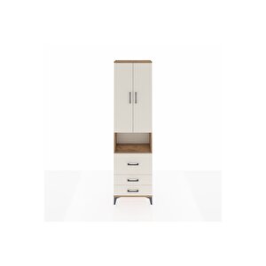 Arges Dolap 3 Raflı 3 Çekmeceli Tek Askılı 60x30x221 Çam-aytaşı