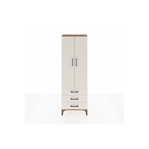 Arges Dolap Tek Raflı 3 Çekmeceli Tek Askılı 60x30x182 Çam-aytaşı