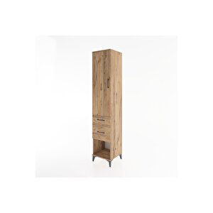 Hyperion Dolap 3 Raflı 2 Çekmeceli Tek Kapaklı 44x44x221 Çam-çam