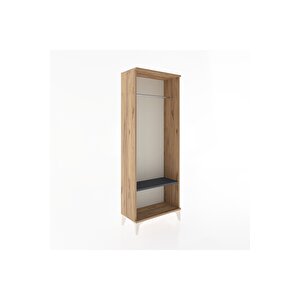 Arges Dolap Tek Raflı Kapaklı Tek Askılı 60x30x163 Çam-antrasit