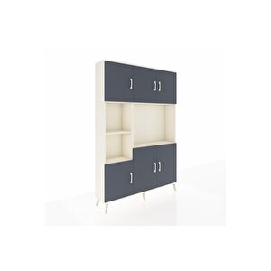 Arges Dolap 9 Raflı 6 Kapaklı 132x30x195 Aytaşı-antrasit/aytaşı