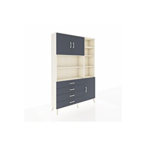 Arges Gardrop 9 Raflı 4 Çekmeceli 3 Kapaklı 132x30x195 Aytaşı-antrasit