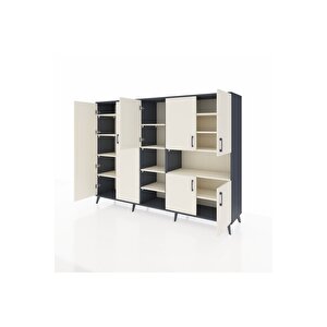 Hyperion Dolap 13 Raflı 7 Kapaklı 220x44x163 Antrasit-aytaşı