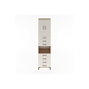 Hyperion Dolap 3 Raflı 7 Çekmeceli 2 Kapaklı 60x44x243 Çam-aytaşı