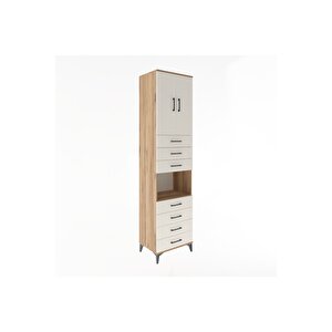 Hyperion Dolap 3 Raflı 7 Çekmeceli 2 Kapaklı 60x44x243 Çam-aytaşı