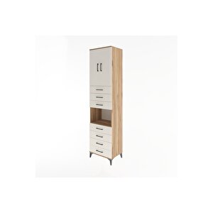 Hyperion Dolap 3 Raflı 7 Çekmeceli 2 Kapaklı 60x44x243 Çam-aytaşı