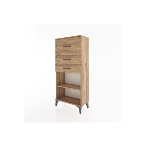 Hyperion Dolap Tek Raflı 3 Çekmeceli 60x44x134 Çam-çam