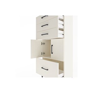 Arges Dolap Tek Raflı 4 Çekmeceli 2 Kapaklı 60x30x134 Aytaşı-aytaşı