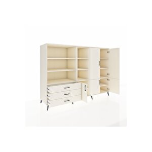 Kronos Dolap 11 Raflı 3 Çekmeceli 5 Kapaklı 220x59x163 Aytaşı-aytaşı