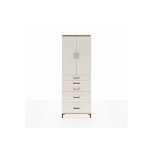 Arges Dolap 3 Raflı 5 Çekmeceli 2 Kapaklı 88x30x243 Çam-aytaşı