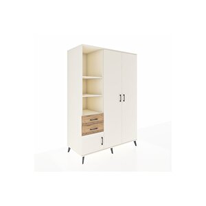 Kronos Dolap 5 Raflı 2 Çekmeceli Tek Askılı 132x59x195 Aytaşı-aytaşı/çam