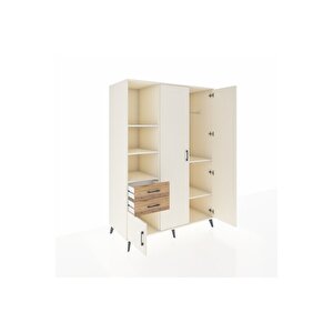 Kronos Dolap 5 Raflı 2 Çekmeceli Tek Askılı 132x59x195 Aytaşı-aytaşı/çam