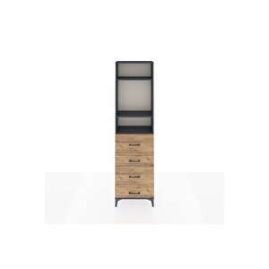 Arges Dolap 3 Raflı 4 Çekmeceli 60x30x221 Antrasit-çam