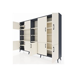 Arges Dolap 14 Raflı 9 Kapaklı 220x30x163 Antrasit-aytaşı