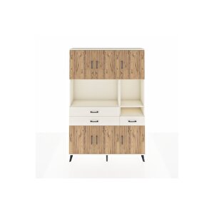 Arges Dolap 9 Raflı 3 Çekmeceli 6 Kapaklı 132x30x195 Aytaşı-çam/aytaşı