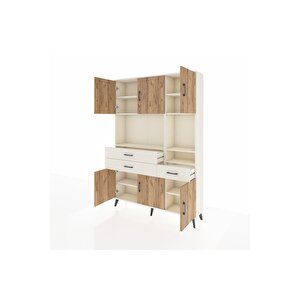 Arges Dolap 9 Raflı 3 Çekmeceli 6 Kapaklı 132x30x195 Aytaşı-çam/aytaşı