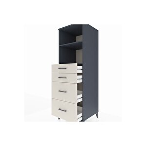 Kronos Dolap 2 Raflı 4 Çekmeceli 60x59x182 Antrasit-aytaşı