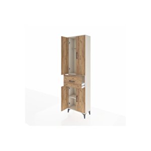 Arges Dolap 2 Raflı Tek Çekmeceli Tek Askılı 60x30x221 Aytaşı-çam