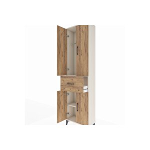 Arges Dolap 2 Raflı Tek Çekmeceli Tek Askılı 60x30x221 Aytaşı-çam