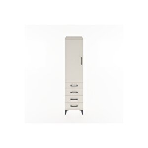 Hyperion Dolap Tek Raflı 4 Çekmeceli Tek Askılı 44x44x182 Aytaşı-aytaşı