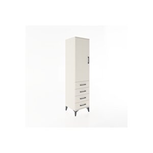 Hyperion Dolap Tek Raflı 4 Çekmeceli Tek Askılı 44x44x182 Aytaşı-aytaşı