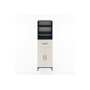 Hyperion Dolap 4 Raflı Tek Çekmeceli 2 Kapaklı 60x44x195 Antrasit-aytaşı