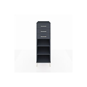 Kronos Dolap 2 Raflı 3 Çekmeceli 44x59x134 Antrasit-antrasit