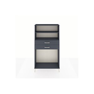 Arges Dolap 2 Raflı 2 Çekmeceli 88x30x163 Antrasit-antrasit