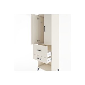 Hyperion Dolap Tek Raflı 2 Çekmeceli Tek Askılı 60x44x195 Aytaşı-aytaşı