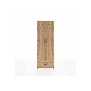 Arges Dolap 5 Raflı Tek Çekmeceli 2 Kapaklı 88x30x243 Çam-çam