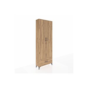 Arges Dolap 5 Raflı Tek Çekmeceli 2 Kapaklı 88x30x243 Çam-çam