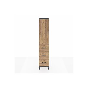 Arges Dolap 3 Raflı 3 Çekmeceli Tek Kapaklı 44x30x221 Antrasit-çam