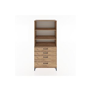 Hyperion Dolap 3 Raflı 4 Çekmeceli 88x44x195 Çam-çam