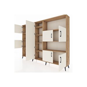 Arges Dolap 10 Raflı 9 Kapaklı 220x30x163 Çam-aytaşı/çam