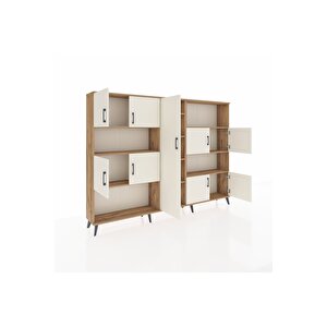 Arges Dolap 10 Raflı 9 Kapaklı 220x30x163 Çam-aytaşı/çam