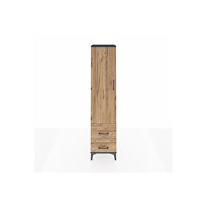 Hyperion Dolap 2 Raflı 2 Çekmeceli Tek Askılı 44x44x195 Antrasit-çam