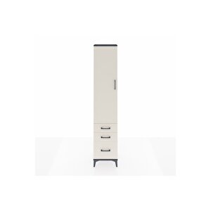 Arges Dolap 2 Raflı 3 Çekmeceli Tek Askılı 44x30x221 Antrasit-aytaşı