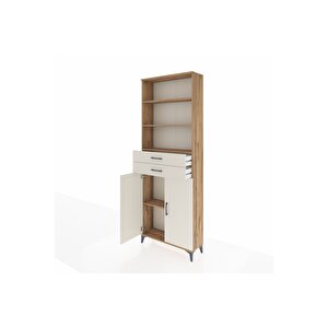 Arges Dolap 4 Raflı 2 Çekmeceli 2 Kapaklı 88x30x243 Çam-aytaşı
