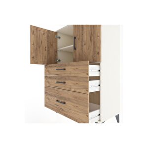 Hyperion Dolap 2 Raflı 3 Çekmeceli 2 Kapaklı 88x44x134 Aytaşı-çam