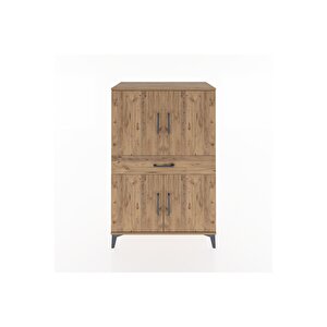 Hyperion Dolap 3 Raflı Tek Çekmeceli 4 Kapaklı 88x44x134 Çam-çam
