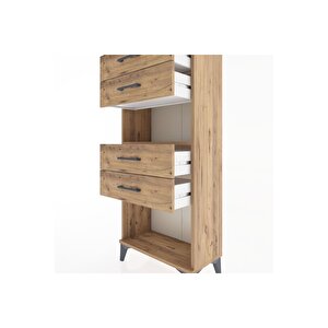 Hyperion Dolap Tek Raflı 4 Çekmeceli 60x44x134 Çam-çam