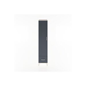 Hyperion Dolap 5 Raflı Tek Çekmeceli Tek Kapaklı 44x44x221 Aytaşı-antrasit