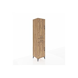 Hyperion Dolap 4 Raflı 2 Çekmeceli Tek Kapaklı 44x44x195 Çam-çam