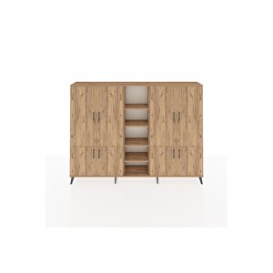 Arges Dolap 14 Raflı 8 Kapaklı 220x30x163 Çam-çam