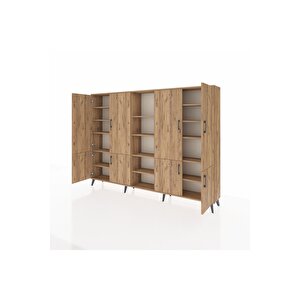 Arges Dolap 14 Raflı 8 Kapaklı 220x30x163 Çam-çam