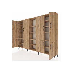 Arges Dolap 14 Raflı 8 Kapaklı 220x30x163 Çam-çam